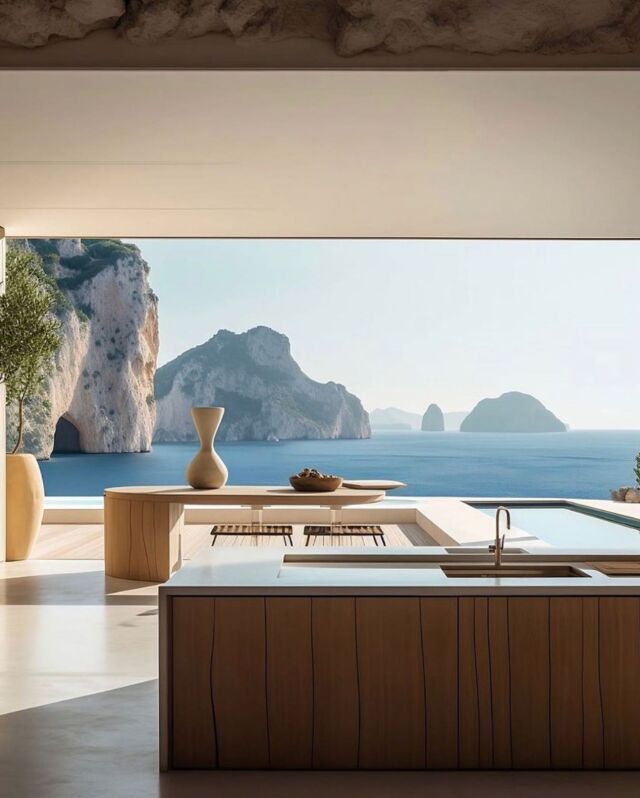 Looking to incorporate the feel of a vacation into your interior design?

This minimalistic kitchen brings the beauty of natural materials and a mesmerizing sea view together, creating a culinary sanctuary that inspires creativity and tranquility. Where simplicity meets coastal charm.
— @realti.io | #Luxe

#realti #architecture #architecturelovers #kitchendesign #developers #archilovers #villa #luxuryhome #luxuryvilla #developers #realestate #homedesign #rendering #realestatemarketing #luxury #airendering #rendering #cgi #aiartist #aicreation #superluxury #capri